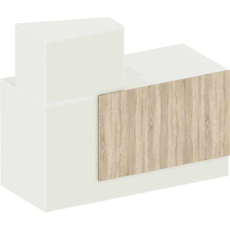 Изображение товара Прилавок ресепшн белый дуб сонома 1400х600х1200 мм для офиса и салонов