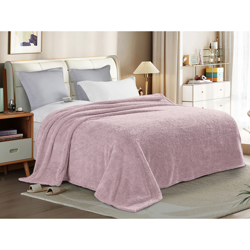 Изображение товара Плед Cleo Gammi микрофибра 180x200 см сиреневый уютный мягкий и гипоаллергенный
