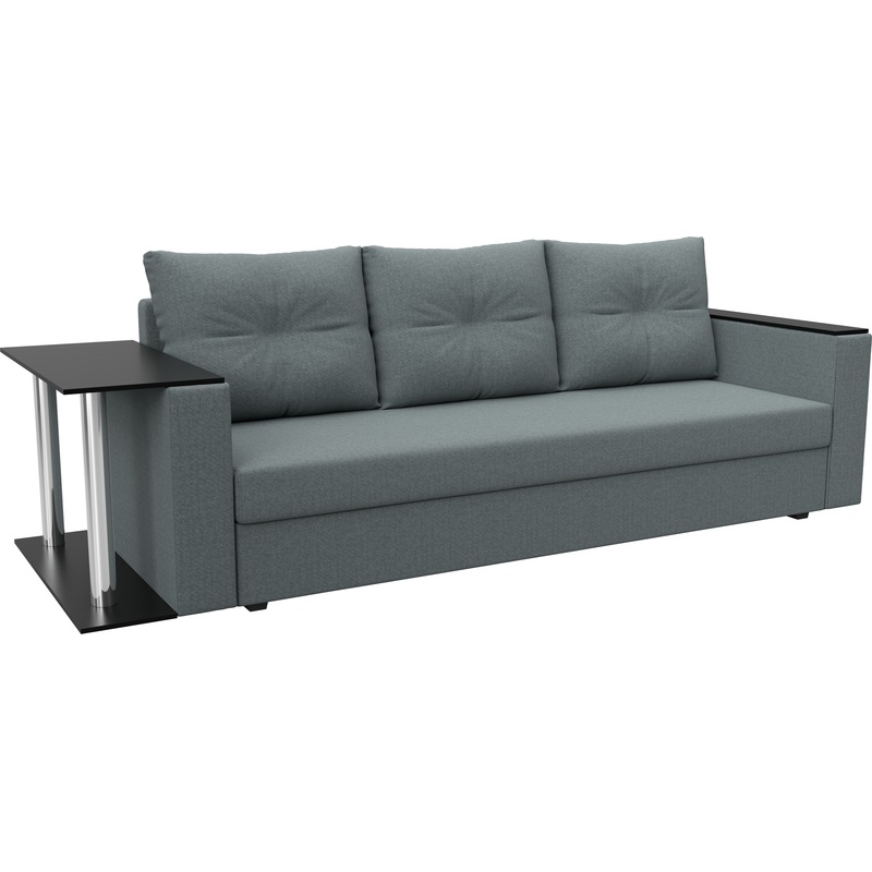 Изображение товара Диван-кровать Комфорт Атланта трехместный с встроенным столом серый ткань