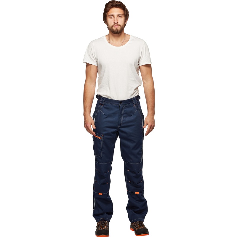 Изображение товара Мужские летние рабочие брюки л34-БР с светоотражающим кантом синие