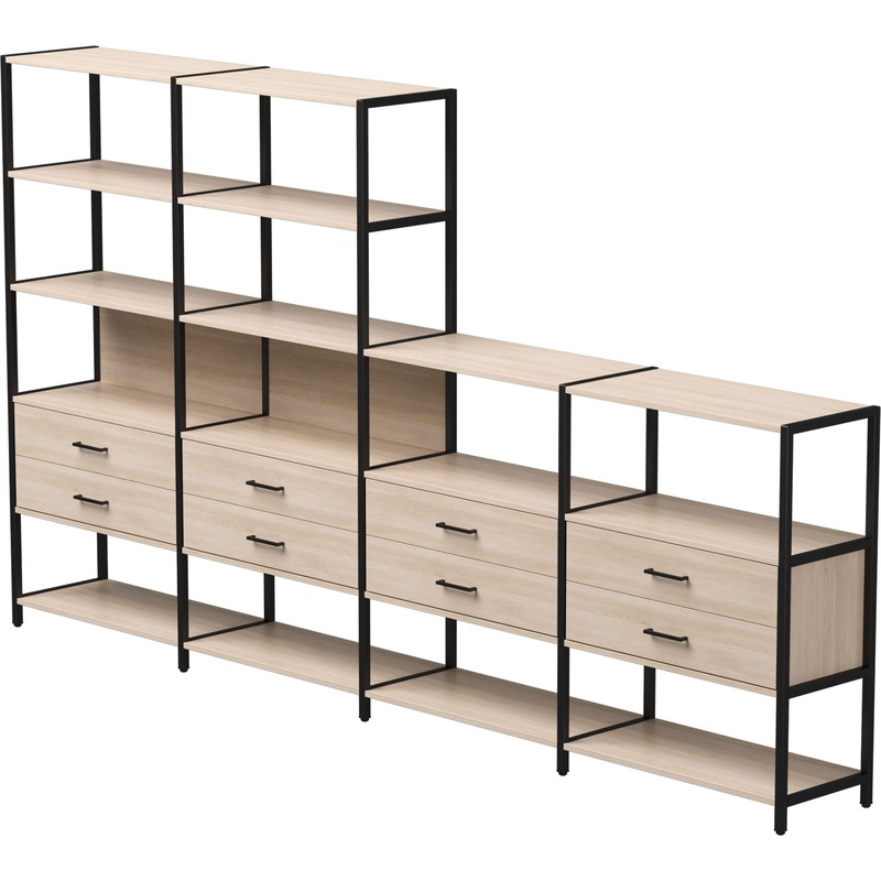 Изображение товара Стеллаж для документов EVO 254ST13DY9005 дуб соната/чёрный 3245х385х1840 мм