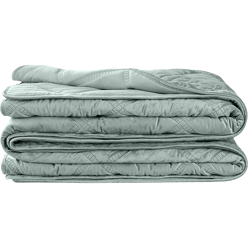 Изображение товара Покрывало стёганое Cassia Селин бархат 240x260 см светло-зеленое
