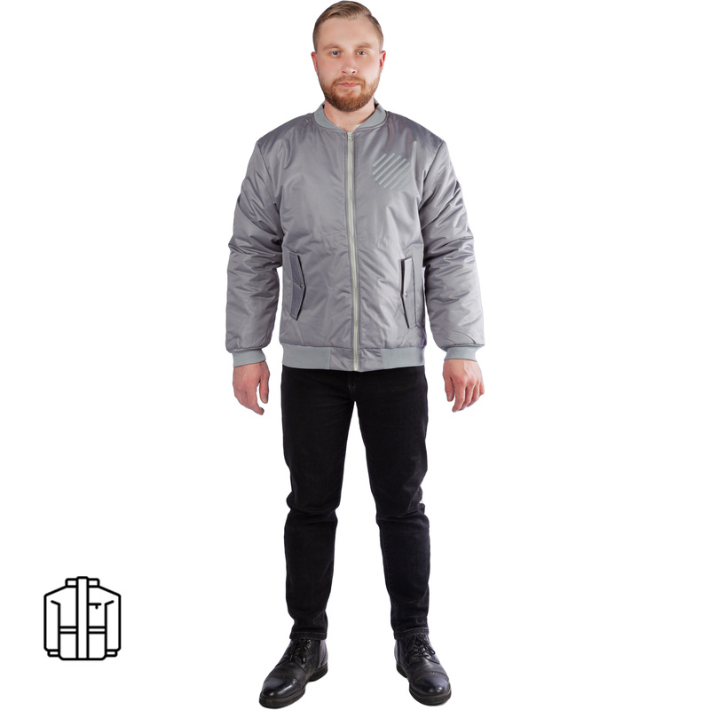 Изображение товара Бомбер Пик серый (размер 46, рост 170-176)