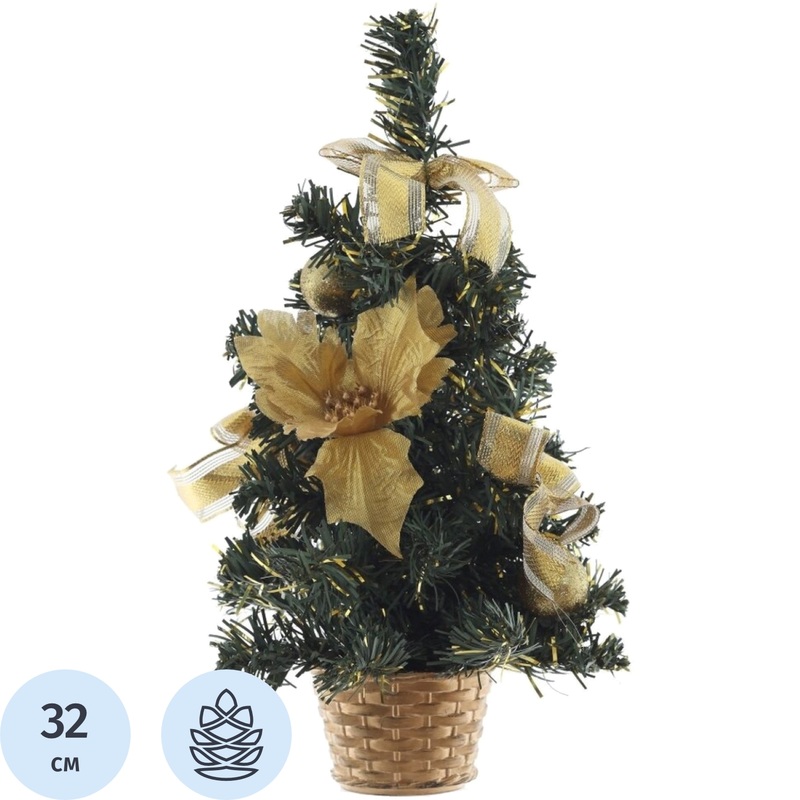 Изображение товара Искусственная настольная новогодняя ёлка с украшениями 32 см