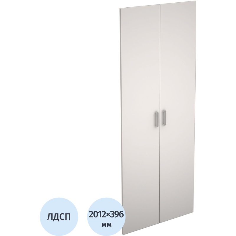 Изображение товара Двери высокие Avance 6ФКЗ.001 белые с замком 396х2012 мм комплект из 2 штук