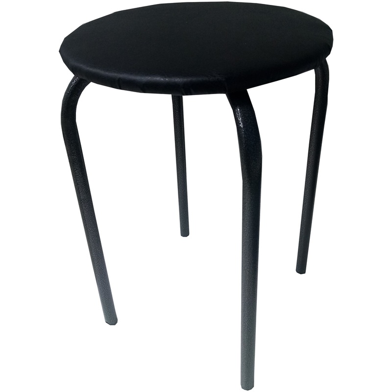 Изображение товара Табурет Strong черный из искусственной кожи и металла, стильный и прочный