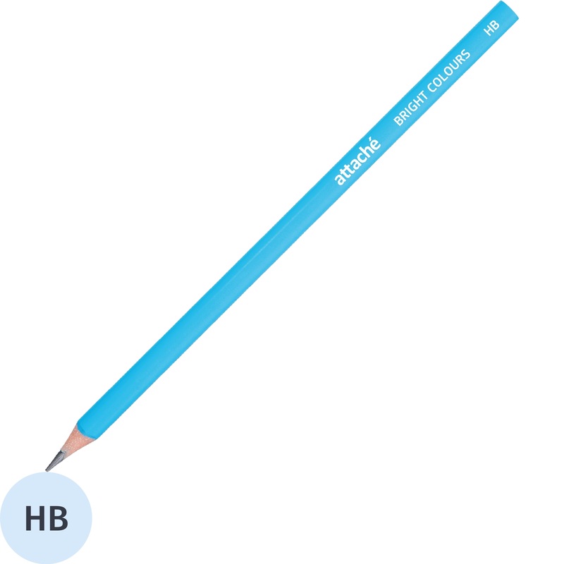 Изображение товара Карандаш чернографитный HB Attache Bright Colors заточенный трехгранный голубой корпус