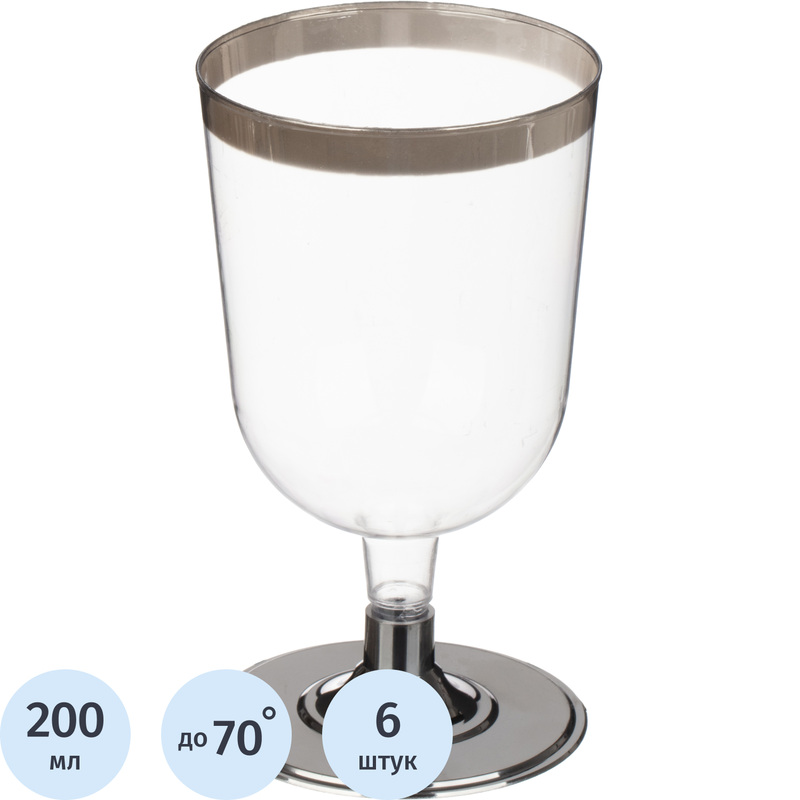 Изображение товара Бокал одноразовый для вина Винтаж 200 мл прозрачный