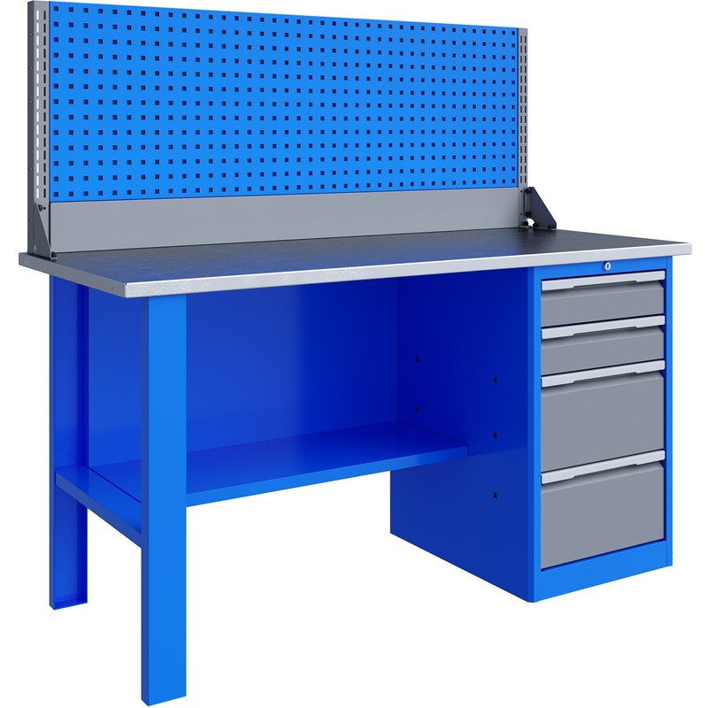 Изображение товара Верстак слесарный Верстакофф TNC 161.14.3-1 с тумбой и панелью для инструментов