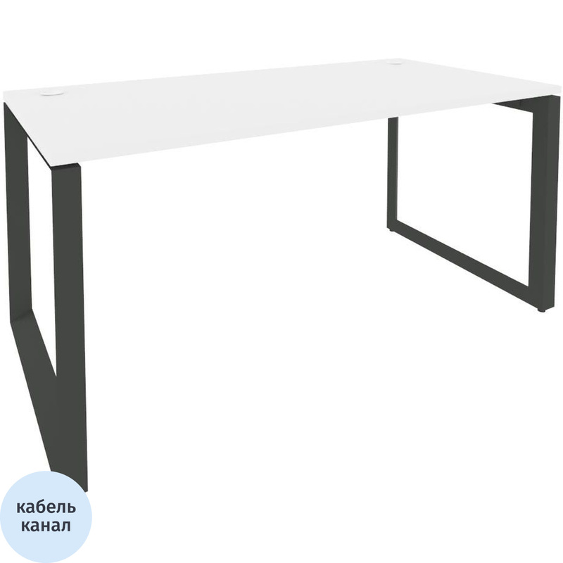 Изображение товара Стол прямой ONIX-О O.MO-SP-4.8 белый бриллиант/антрацит 1580х800х750 мм
