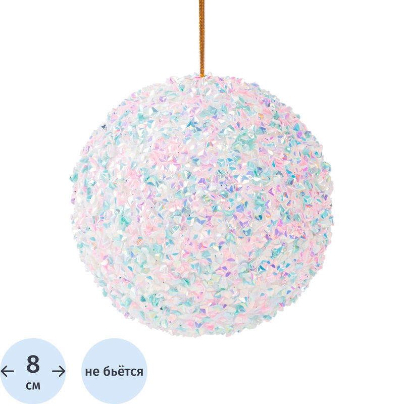 Изображение товара Ёлочный шар новогодний Magic Time полистирол розовый (диаметр 8 см)