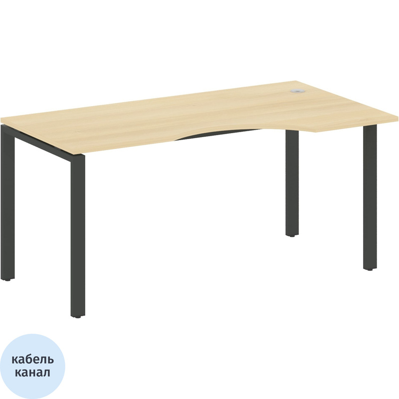 Изображение товара Эргономичный офисный стол Metal System Style БП.СА-1 Пр 1600х900х750 мм акация лорка/антрацит