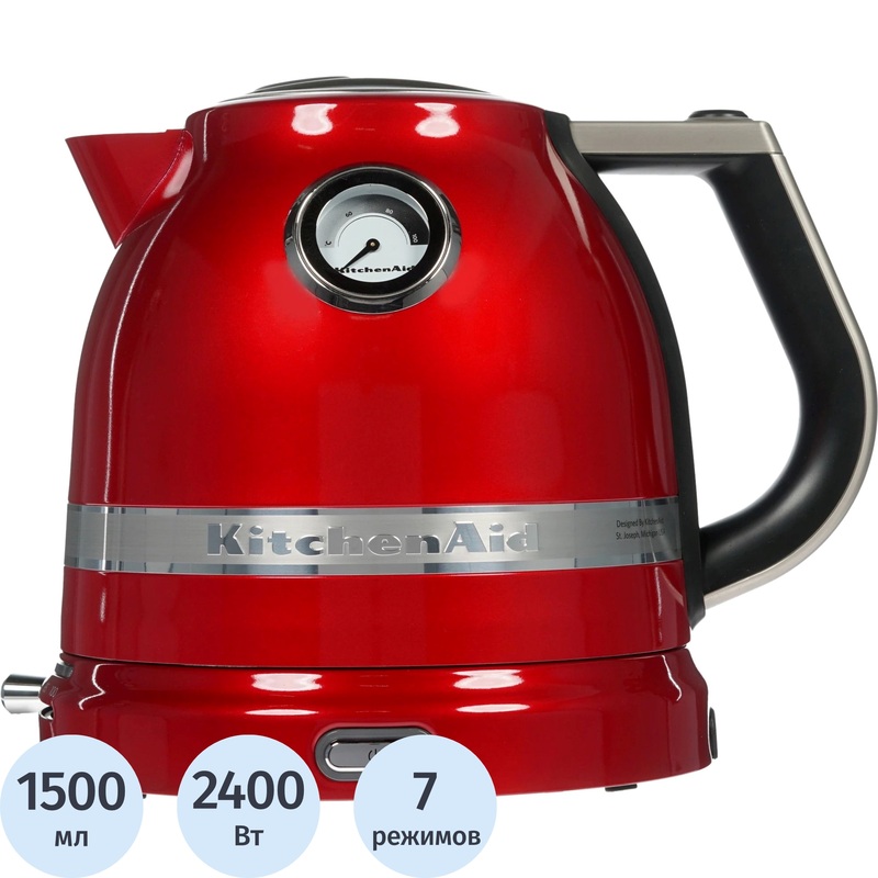 Изображение товара Электрический чайник KitchenAid 5KEK1522ECA красный 1.5 л с функциями поддержания температуры и фил