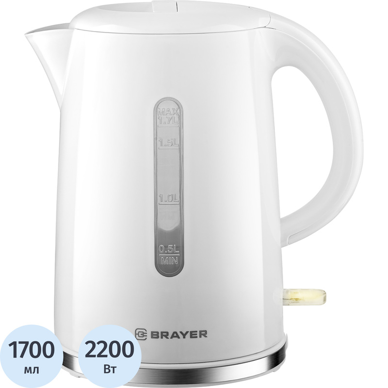 Изображение товара Электрический чайник Brayer BR6108 белый 1700 мл быстрое кипячение