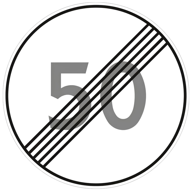 Изображение товара Дорожный знак 3.25 Конец ограничения скорости металлический 700х700 мм ГОСТ