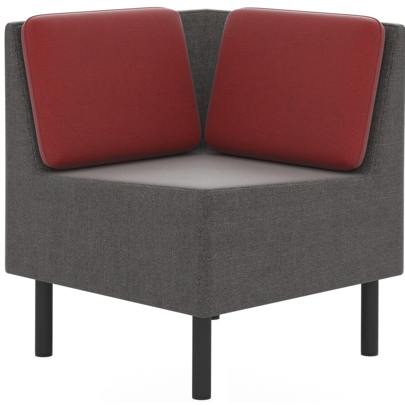 Изображение товара Модульный угловой диван Select бордовый/серый