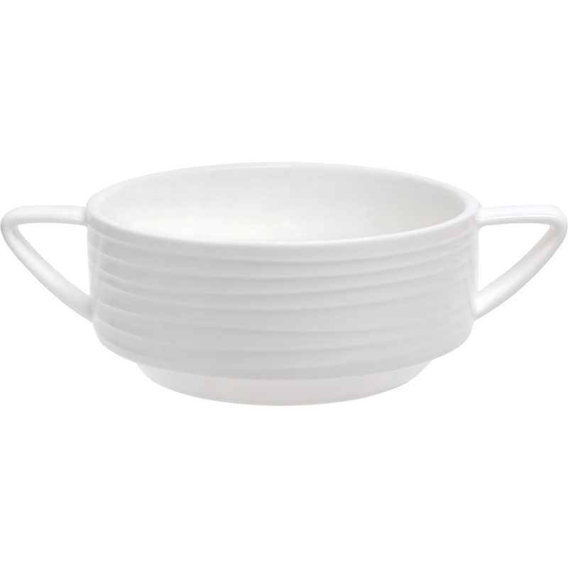 Изображение товара Фарфоровая бульонница Tudor England Royal Circle 320 мл белая для супов и бульонов