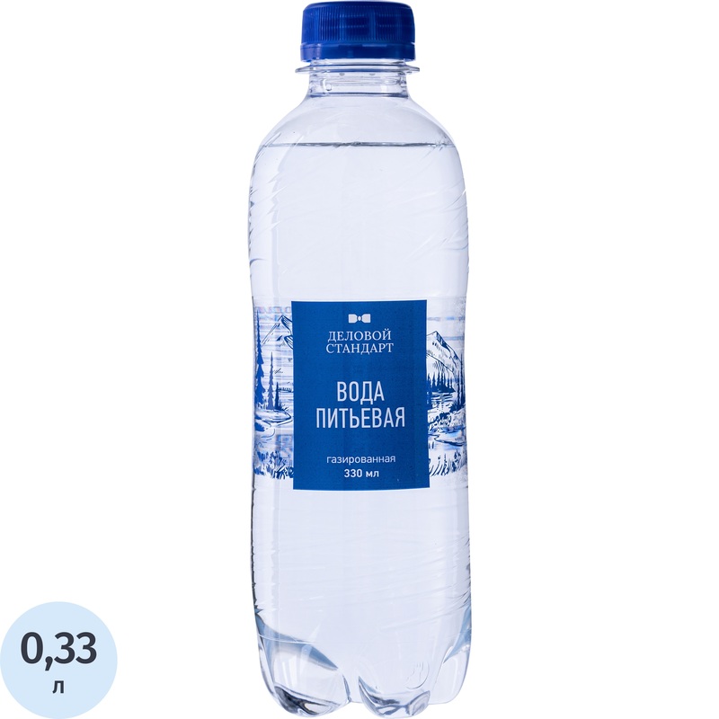 Изображение товара Вода питьевая Деловой Стандарт газированная 0.33 л