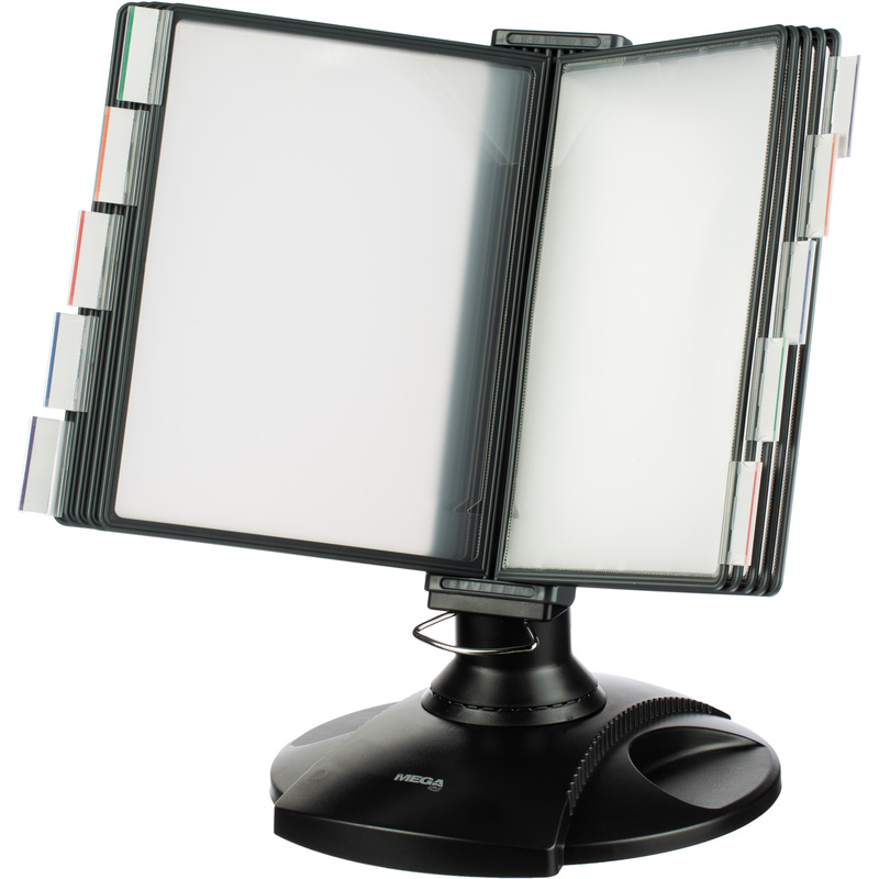 Изображение товара Демосистема настольная Attache FDS008 вращающаяся с 10 панелями А4 серого цвета