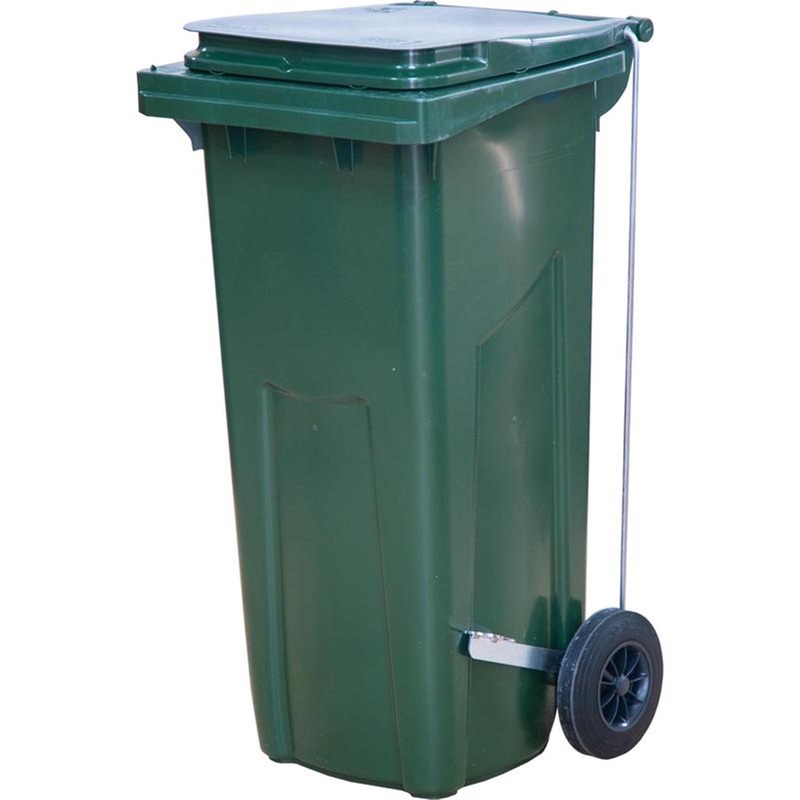Изображение товара Уценённый контейнер-бак мусорный 120 л с крышкой и педалью