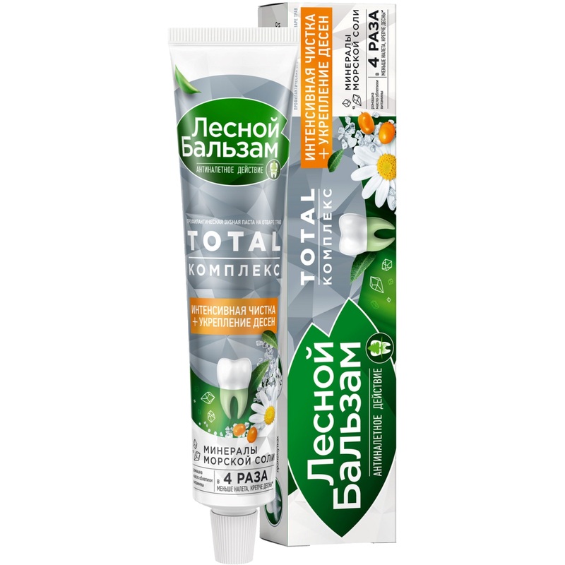 Изображение товара Зубная паста Лесной Бальзам с экстрактом ромашки и маслом облепихи 75 мл