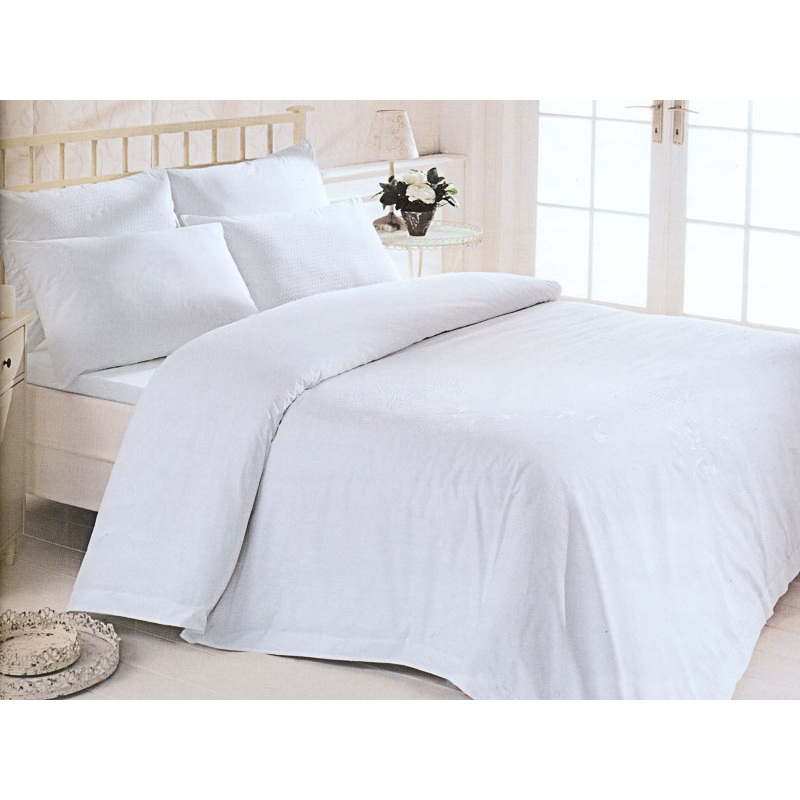 Изображение товара Постельное белье из полисатина белое евро комплект 80 г/кв.м