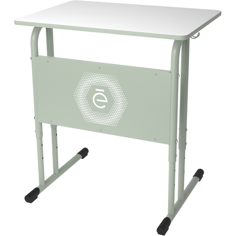 Изображение товара Стол ученический одноместный Optima ПШ5/1-Р с закругленными углами (белый/эргант, рост 4-6)