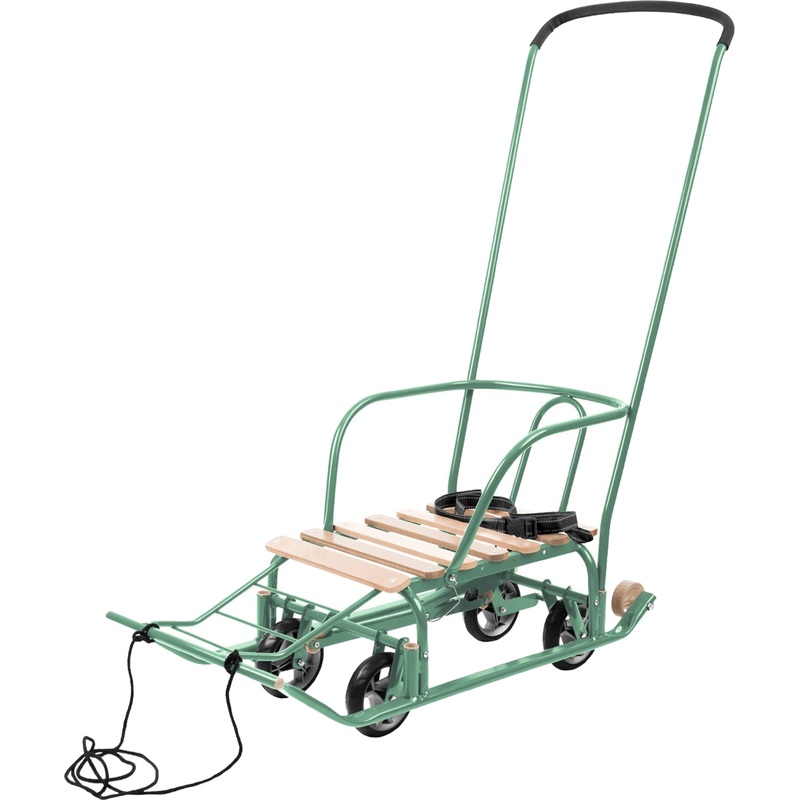 Изображение товара Санки детские с колёсами и ручкой Nika Тимка 5 Универсал оливковые (TSRD00147262)