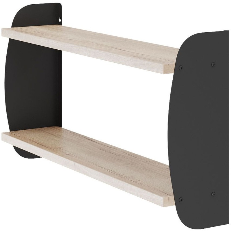 Изображение товара Полка Kobor S2-80/20 black/natural навесная из ЛДСП 800х200х500 мм