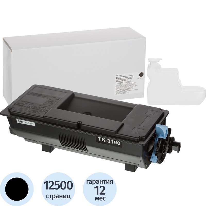 Изображение товара Картридж лазерный Retech TK-3160 для Kyocera черный совместимый 12500 страниц