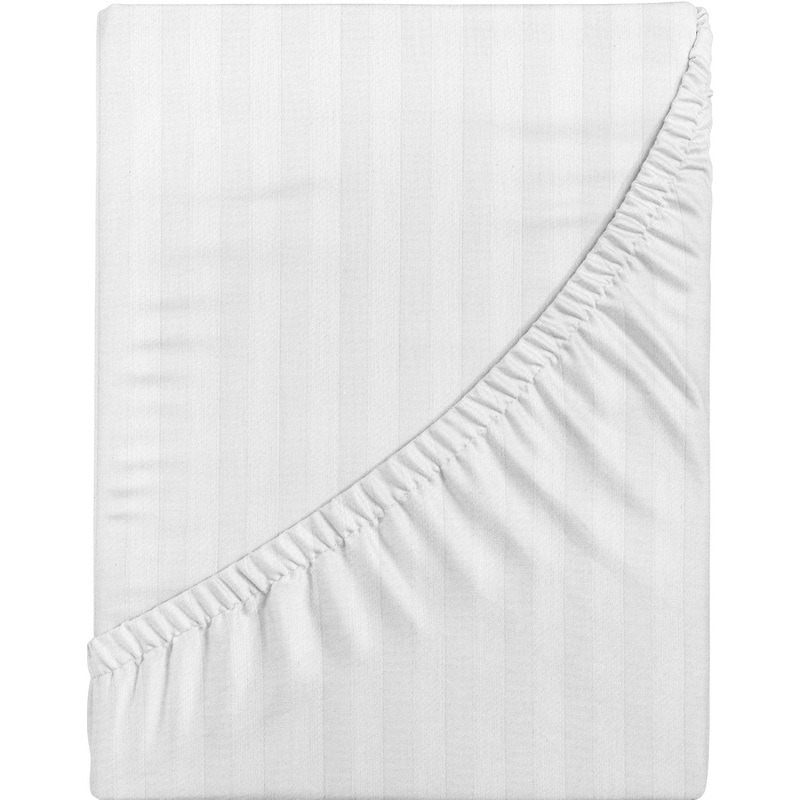 Изображение товара Простыня на резинке Verossa Stripe 160x200 см страйп-сатин белая