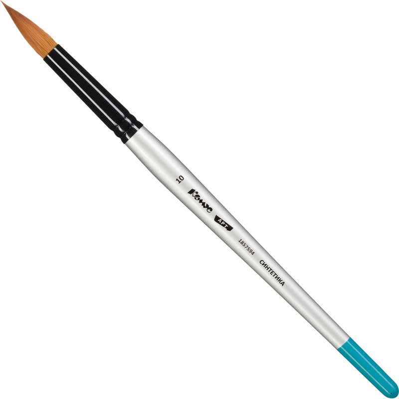 Изображение товара Кисть художественная Комус Арт №10 круглая мягкая синтетика для акварели и акрила