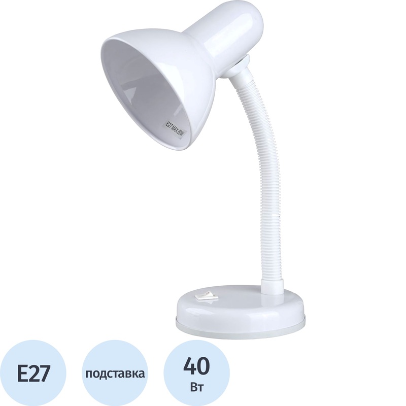 Изображение товара Настольный светильник Camelion KD-301 белый классический дизайн