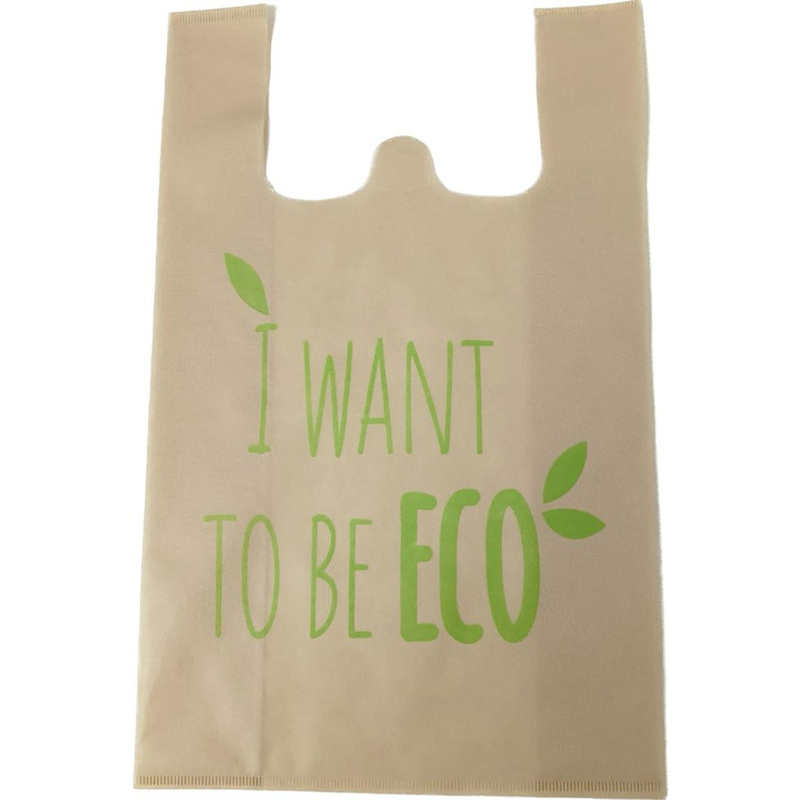 Изображение товара Экологичная хозяйственная сумка из спанбонда бежевый 34x15x55 см вместимость 16 5 л