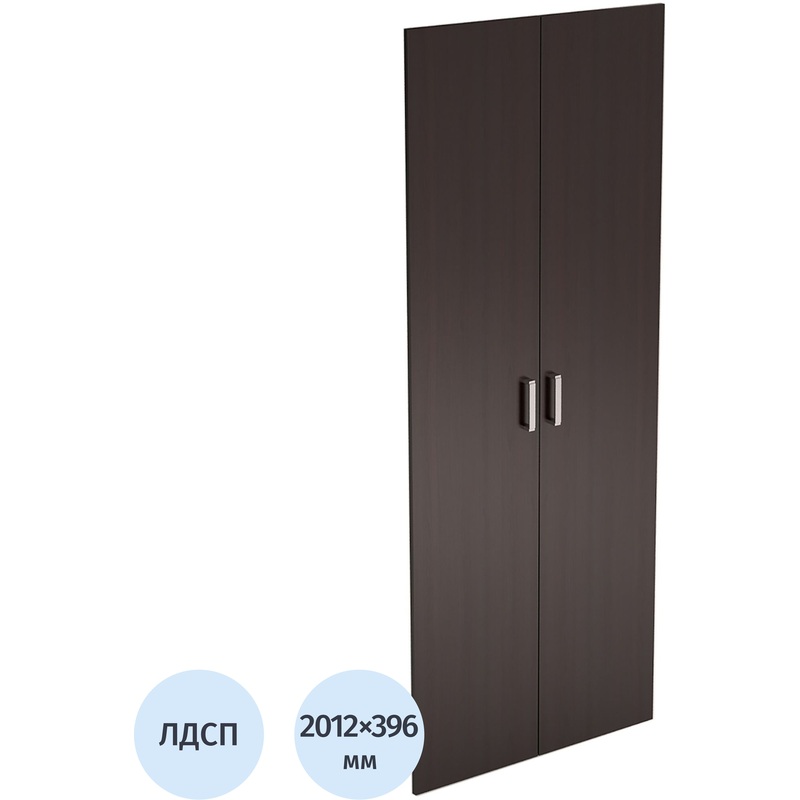Изображение товара Двери высокие Avance 6ФКЗ.001 из ЛДСП венге с замком, 396x2012 мм, комплект 2 шт