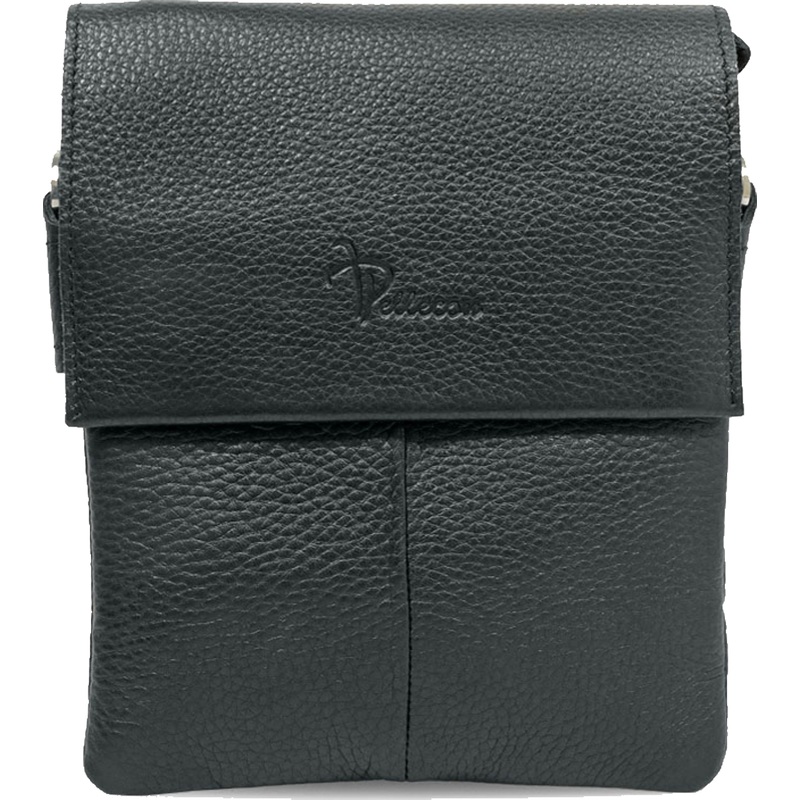 Изображение товара Мужская сумка для планшета Pellecon из натуральной кожи чёрная модель 102-877-1