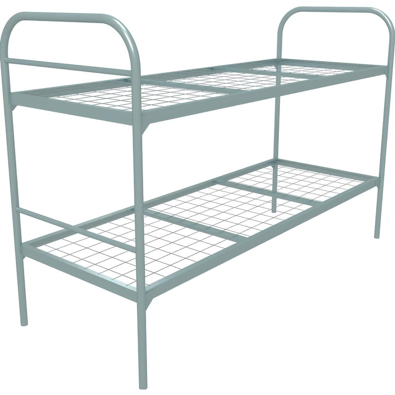 Изображение товара Кровать двухъярусная Бюджет + металлическая серого цвета 809х1350х1966 мм