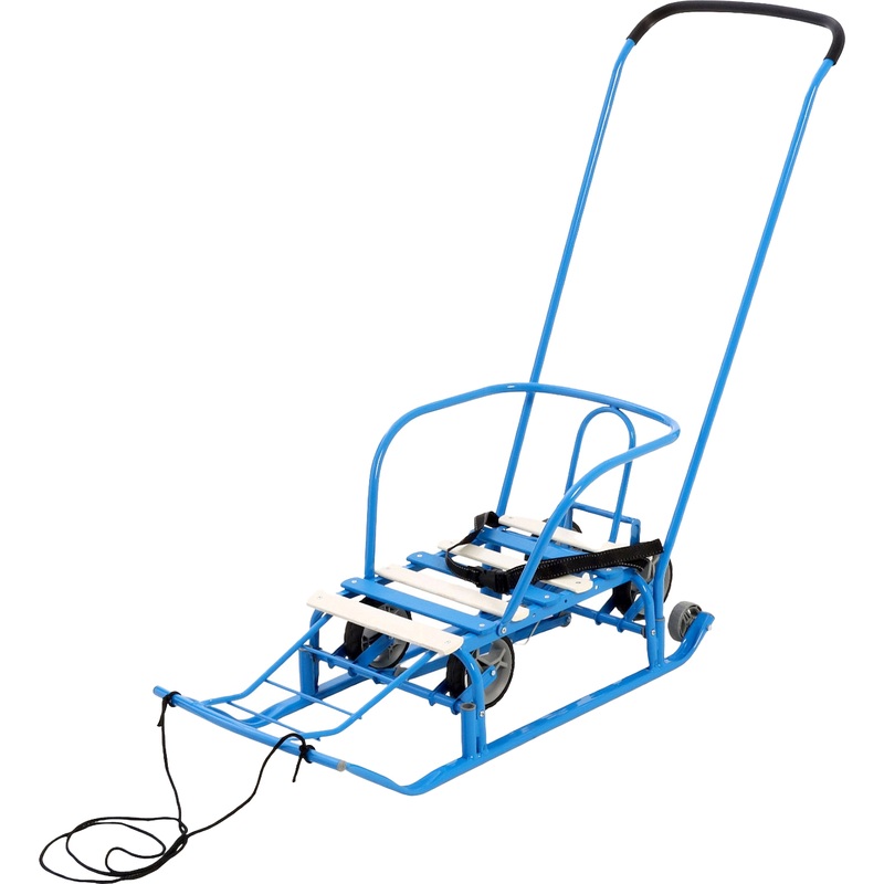 Изображение товара Детские санки Nika Тимка 5 Универсал голубые с металлической раму и регулируемой ручкой