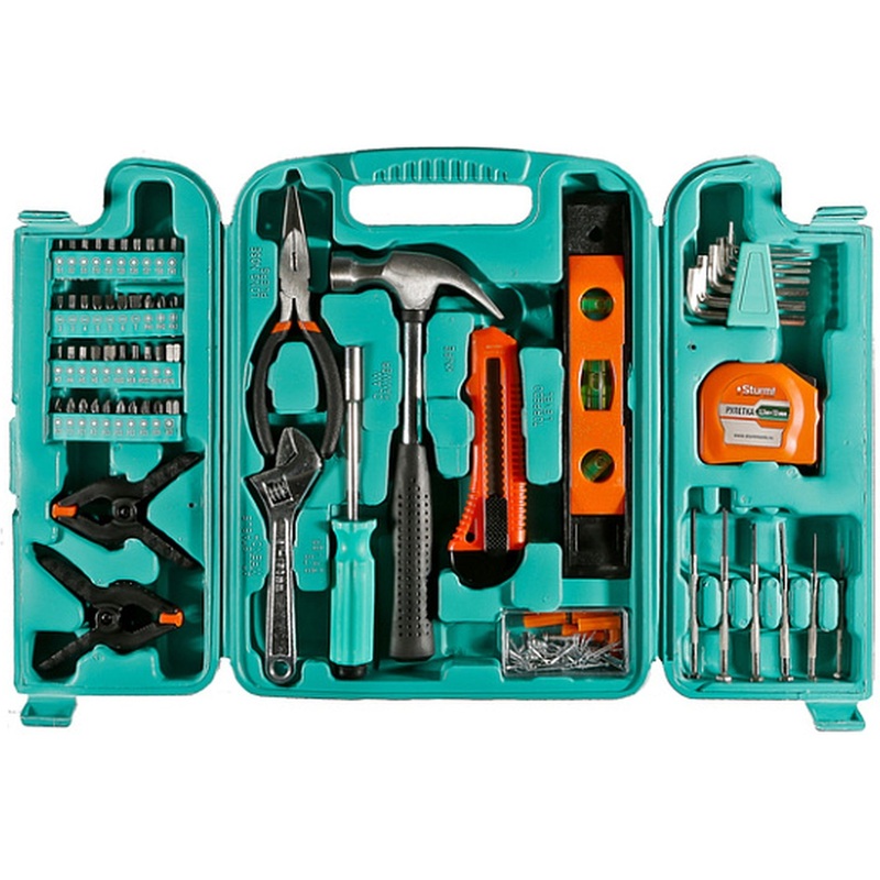 Изображение товара Набор инструмента Sturm 145 предметов универсальный хром-ванадиевая сталь кейс