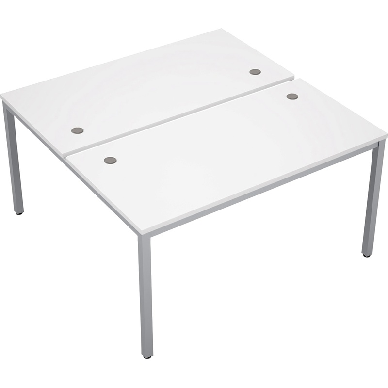 Изображение товара Стол приставной Avance 6МБ.279 двухместный белый алюминий матовый 1400х1435х750 мм