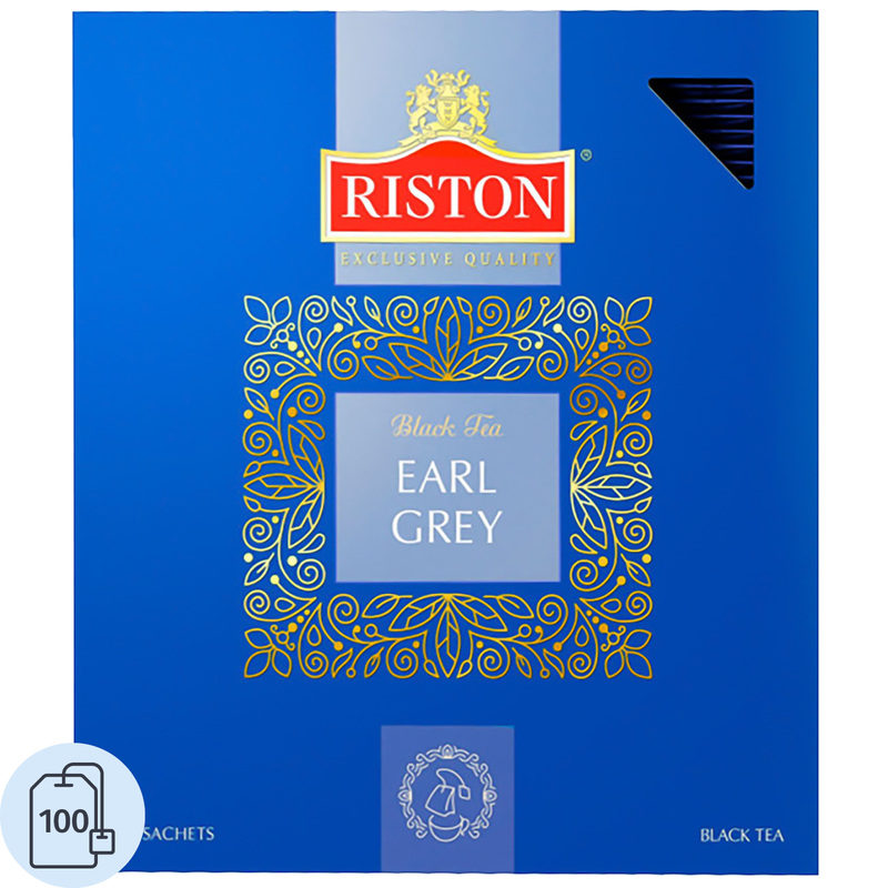 Изображение товара Чай черный Riston Earl Grey 100 пакетиков (бергамот)