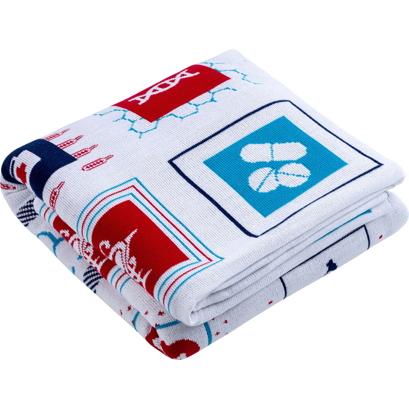 Изображение товара Плед акриловый 110x165 см разноцветный с медицинским рисунком для дома