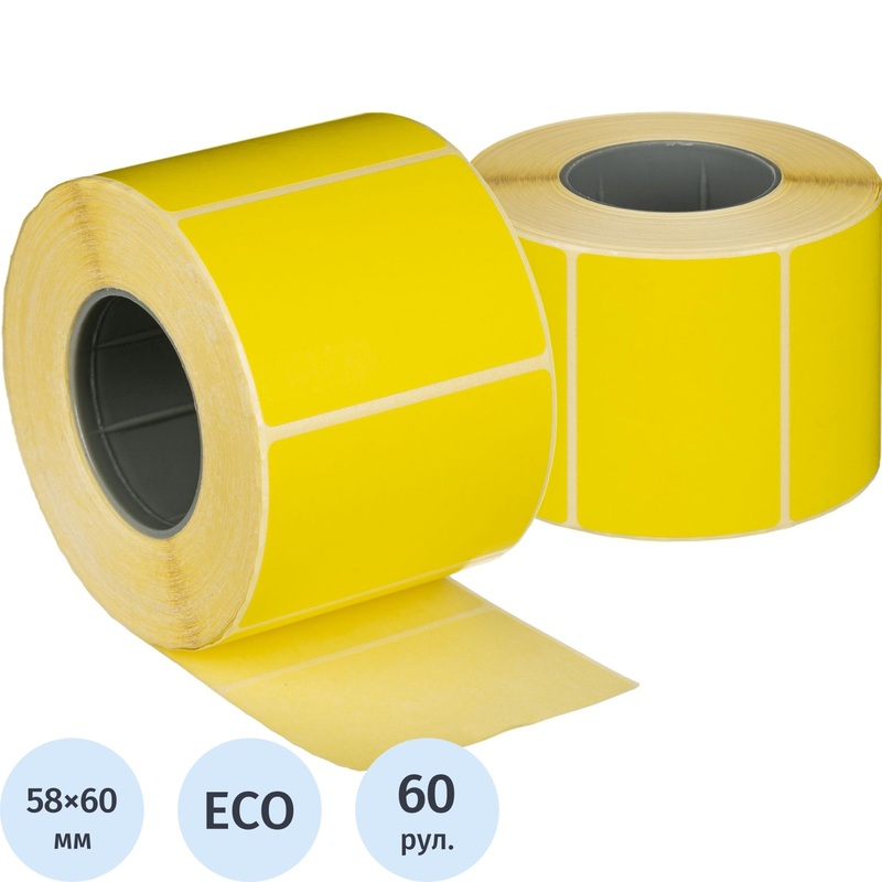 Изображение товара Термоэтикетки 58х60 мм ЭКО 40 мм втулка 60 рулонов по 500 этикеток