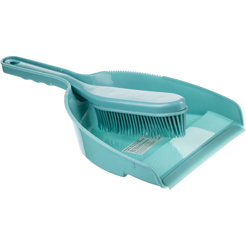 Изображение товара Комплект для уборки (щетка для пола и совок) голубой