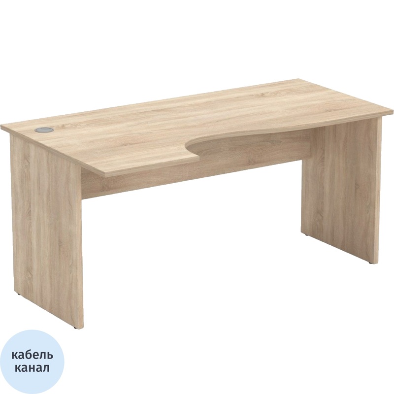 Изображение товара Эргономичный левый рабочий стол Комус Мебель Easy to lead Easy One 874.875 дуб сонома 1600х900х743 