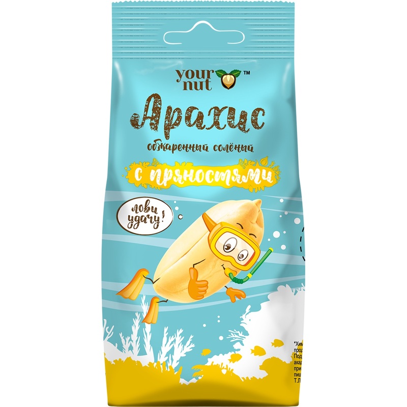 Изображение товара Арахис Your Nut жареный очищенный соленый с пряностями 80 г
