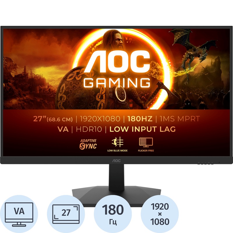 Изображение товара Монитор 27" AOC 27G15N2 чёрный