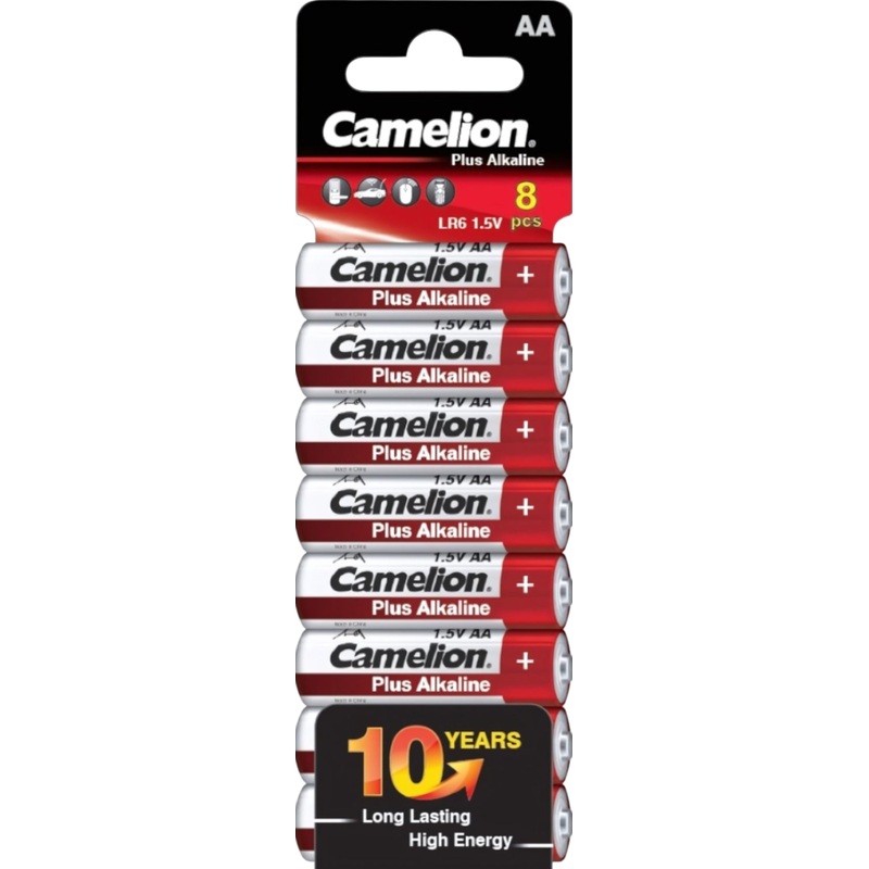 Изображение товара Батарейка AA пальчиковая Camelion Plus Alkaline (8 штук в упаковке)