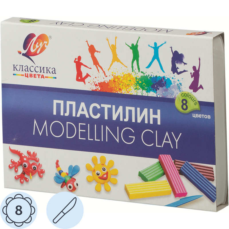 Изображение товара Пластилин классический Луч Классика 8 цветов 160 грамм