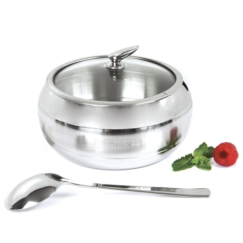 Изображение товара Сахарница TalleR 61126 из нержавеющей стали 600 мл с ложкой